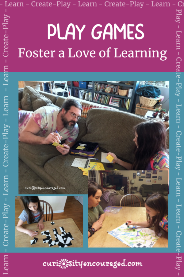 Want to help kids love to learn? Play Games! Here's how games foster a love of learning and a list of games my homeschoolers love. 