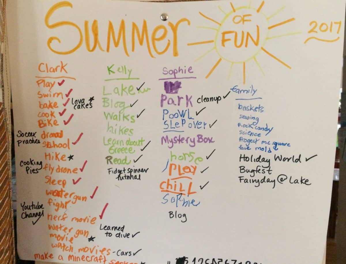 Summer Bucket List, play with list making