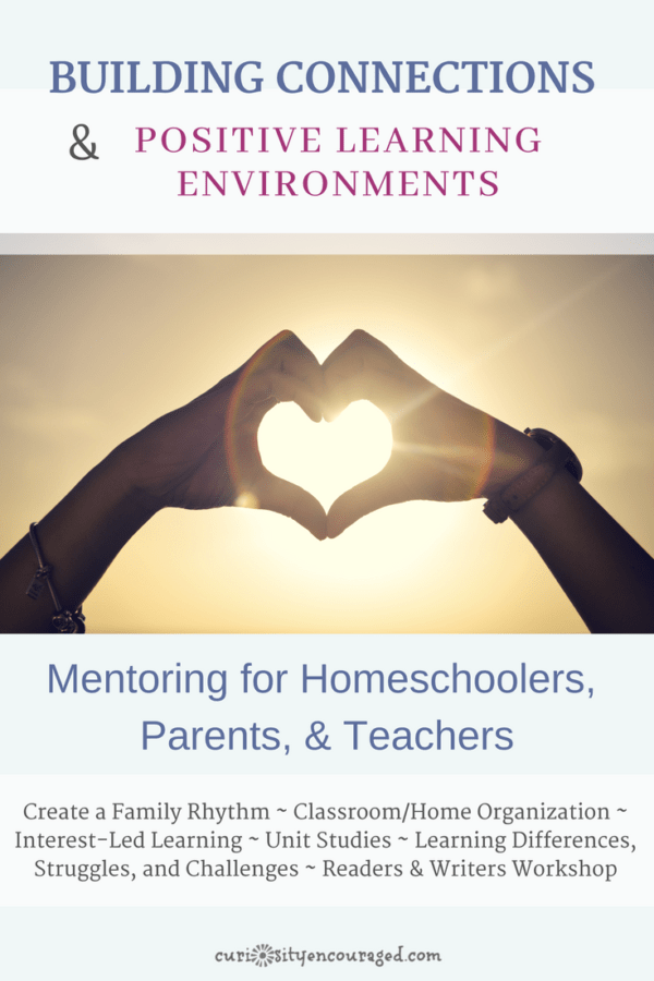 Need help create connections or positive learning environments? Kelly offers classes and mentoring for homeschoolers, parents, and teachers to help nurture the love of learning in their classrooms and home.