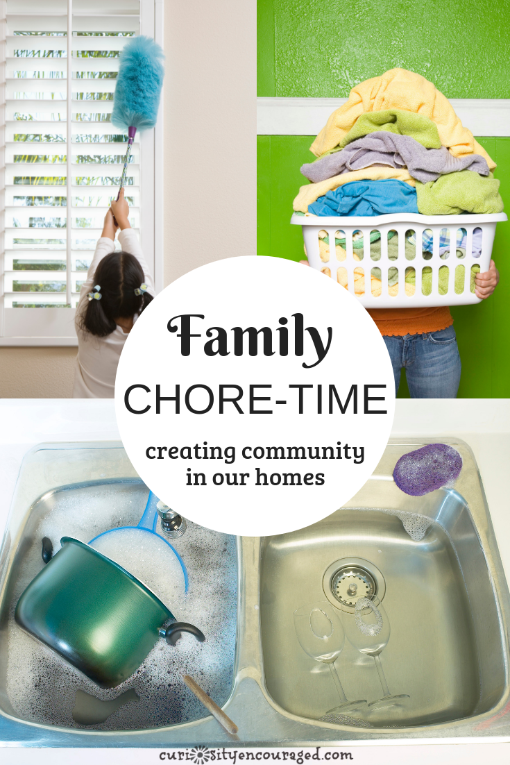 Families who work together play together. Create community in your home by encouraging everyone to pitch in and help with chores. 