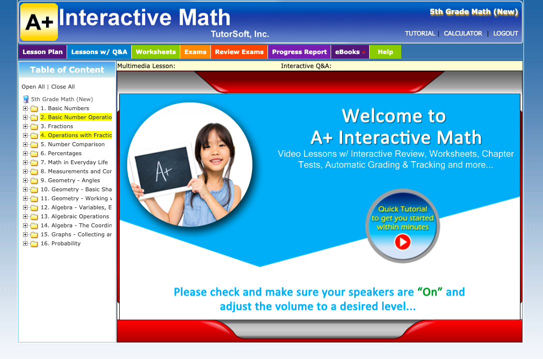An affordable, self-paced online math curriculum created to meet each child's needs, A+ Interactive Math is what you've been looking for. 