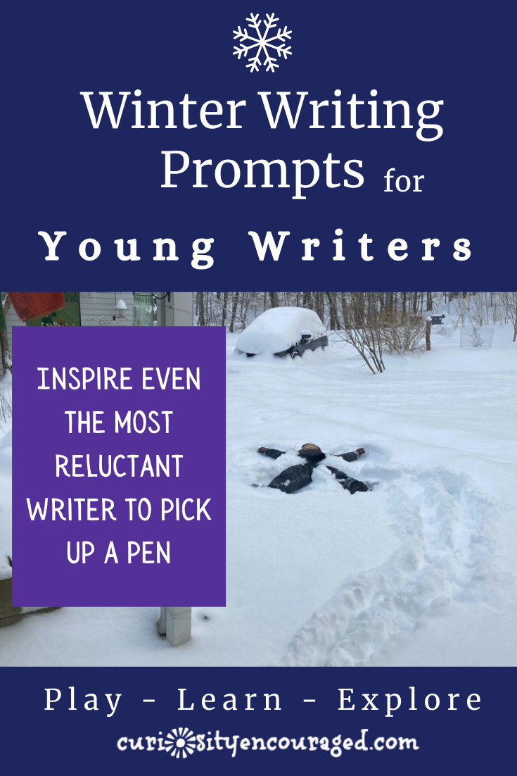Winter writing prompts for young writers. Fun and creative, inspire even the most reluctant writer to pick up a pen. 