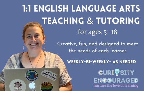 1:1 English Language Arts tutoring sessions with Kelly Sage are designed with each student's needs, learning style, and goals in mind.