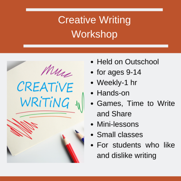 This creative class builds a writer's skills and confidence. Writers of all abilities are welcome!