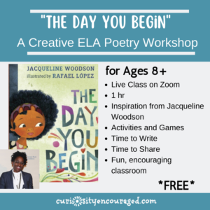 In this free poetry workshop for kids of all ages, Jacqueline Woodson's poem "The Day You Begin" will inspire us to read and write poetry!